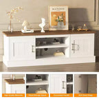 Modern TV Stand for 65-Inch TVs, Rustic Wood Entertainment Center with Spacious Storage Cabinets, Media Console Table for Living Room & Office