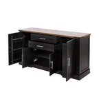 Zeus & Ruta 63 Farmhouse Storage Cabinet with Barn Door, 2 Drawers, Adjustable Shelves, Coffee Bar Buffet for Kitchen, Entryway, Dining Room