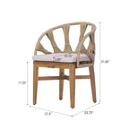 Christopher Knight Home Ferb 7 Piece Boho Outdoor Acacia Wood Wicker Dining Set with Cushions