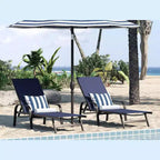 Outdoor Lounge Chair Set of 2  5-Position Adjustable Recliner, Textilene Fabric, 76 Pool Chaise for Patio, Garden & Poolside