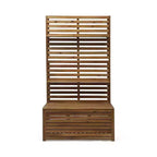 Christopher Knight Home Andrusia Outdoor Rustic Acacia Wood Storage Bench with Rack, Teak