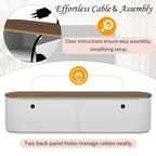 70.8 Floor Curved Storage TV Stand with 3 Drawers 3-Door Decorative TV Cabinet for TVs up to 80 Media Console Table