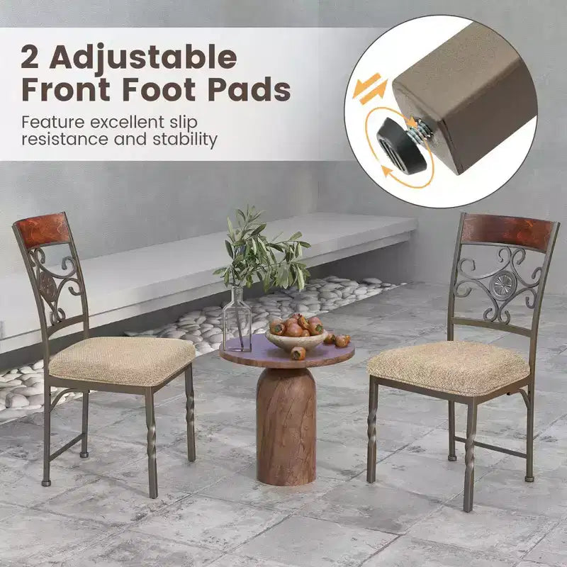 Costway Set of 2/4 Dining Room Chairs Armless Kitchen Chairs Set with Seat Cushion