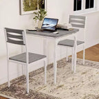 3-Piece Dining Set for Small Spaces, Table & 2 Chairs with Spiral Legs, Compact Kitchen Table Set for Apartments