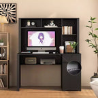 51.18IN Modern Computer Desk with Hutch and Bookshelf, Office Desk with Ample Storage, Writing Desk for Study, Reading Room