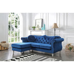Hollywood Velvet Sofa with Reversible Chaise