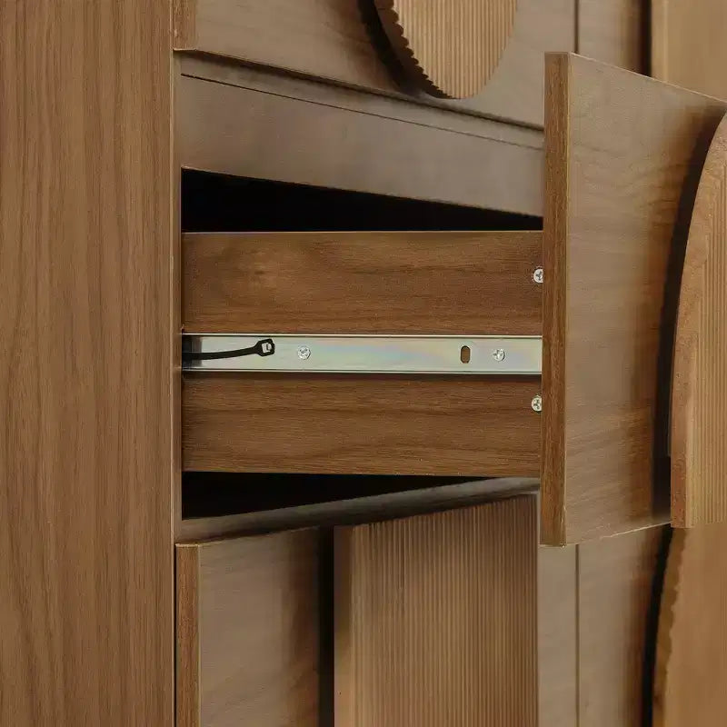 6-Drawer Modern Geometric Dresser, Half-Circle Accent Wide Storage Chest for Bedroom & Living Room