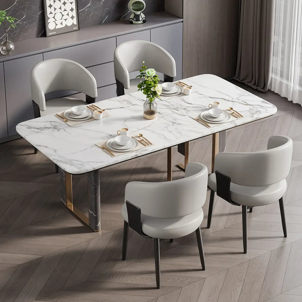 Modern Glam Leather Upholstered Dining Chair