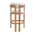 Christopher Knight Home Peyton Rubberwood Upholstered Bar Stool with Curved Open Back (Set of 2)