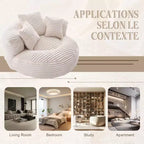 Bean Bag Sofa for Adults Kids, Oversized Corduroy Bean Bag Chair with 3 Pillows & Armrest for Living Room Bedroom - ModernLuxe