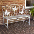 Alpine Corporation 44L Indoor/Outdoor 2-Person Classic Metal Garden Bench