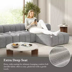 Christopher Knight Home Keri 122 Modern L-Shaped High-Density Foam Sectional Sofa with Low Backrest