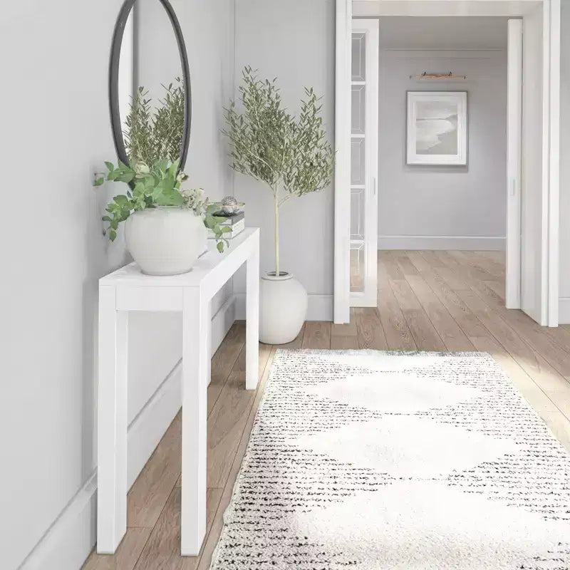 Plank+Beam 46 Modern Solid Wood Console Table, Narrow Entryway Table, Behind The Couch