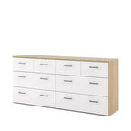 Tvilum,8 Drawer Double Dresser Oak Structure/White