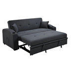 Roomfitters 75 Inch 3 in 1 Convertible Modern Sofa with Convenient Pull Out Bed, Reclining Backrest, Cup Holders, Pillows