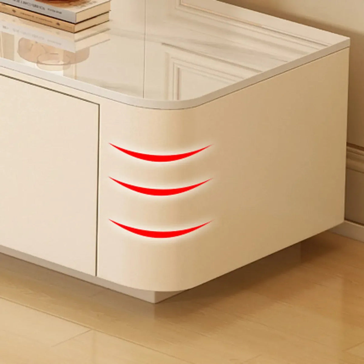 Modern Wooden TV Stand with Drawers and Cable Management