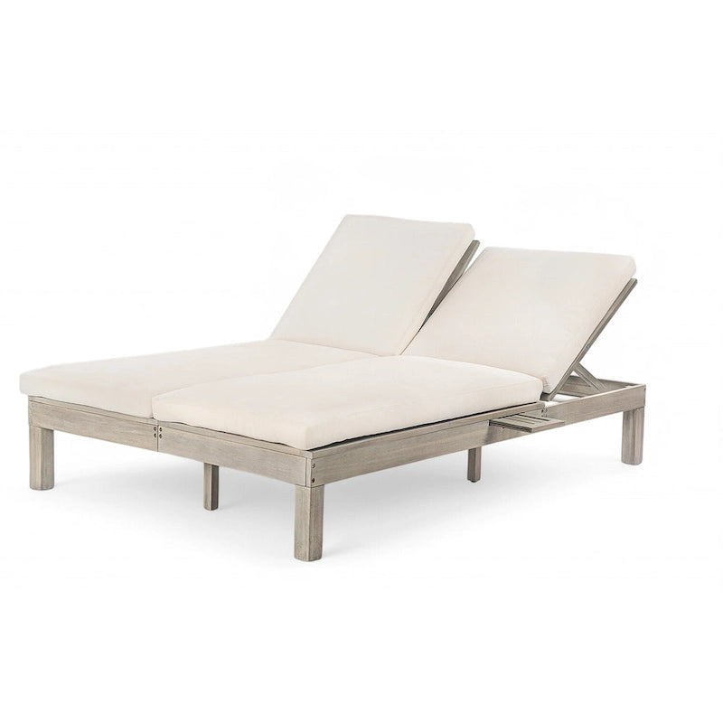 5-Position Adjustable 2 Chaise Lounge,Folding Trays for Poolside,Patio