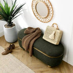 Storage Ottoman Bench, Upholstered End of Bed Ottoman Bench with Storage and Seating, Large Blanket Storage Bench