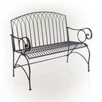 Alpine Corporation 44L Indoor/Outdoor 2-Person Classic Metal Garden Bench