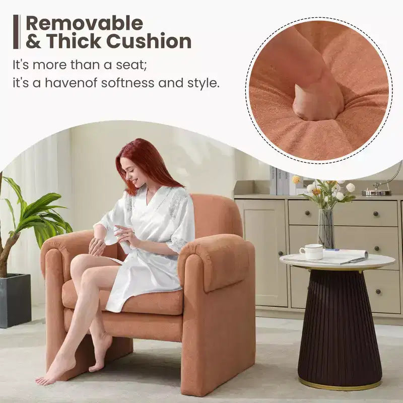 Hyleory Downy Fluffy Cloud Upholstered Accent Chair,Armchair for Bedroom Reception Area Reading Room Living Room