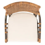Coastal Rattan Cushion Chair 22 W x 24 L x 37 H 22W x 24D x 37H