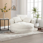 Round Lazy Sofa Chair ?C White/Blue/Grey/Yellow/Orange/Rose Red/Navy/Green, Single & Couple Seat