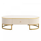 47.2 Oval Engineered Wood Coffee Table With Storage Drawers