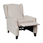 Push Back Wing Back Pocket Spring Recliner with Side Accent Nail Trim