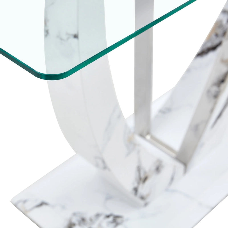 Modern and simple rectangular glass console table