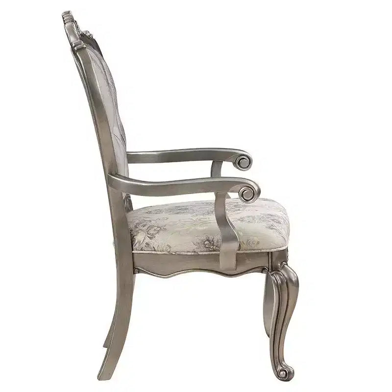 23.25 Ariadne Dining Chair Velvet & Antique Platinum Finish - Acme Furniture