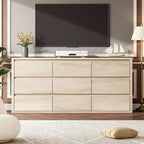 9 Drawer Dresser for Bedroom, Wide Modern Wooden Chest of Drawers with Large Storage, Wood Dresser Organizer for Living Room, Hallway, Entryway