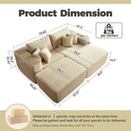 HOOOWOOO Modern Plush Sectional Sofa L-shaped Couch with Removable Ottoman