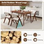 Gymax Set of 4 Dining Chairs Folding Kitchen Chair w/ Rubber Wood Legs
