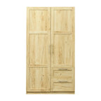 White Wood Wardrobe Armoire Storage Cabinet with Doors,Drawers,Hanging Rod