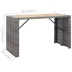 vidaXL Patio Bar Set 7 Piece Outdoor Bar Table and Chairs Poly Rattan Black