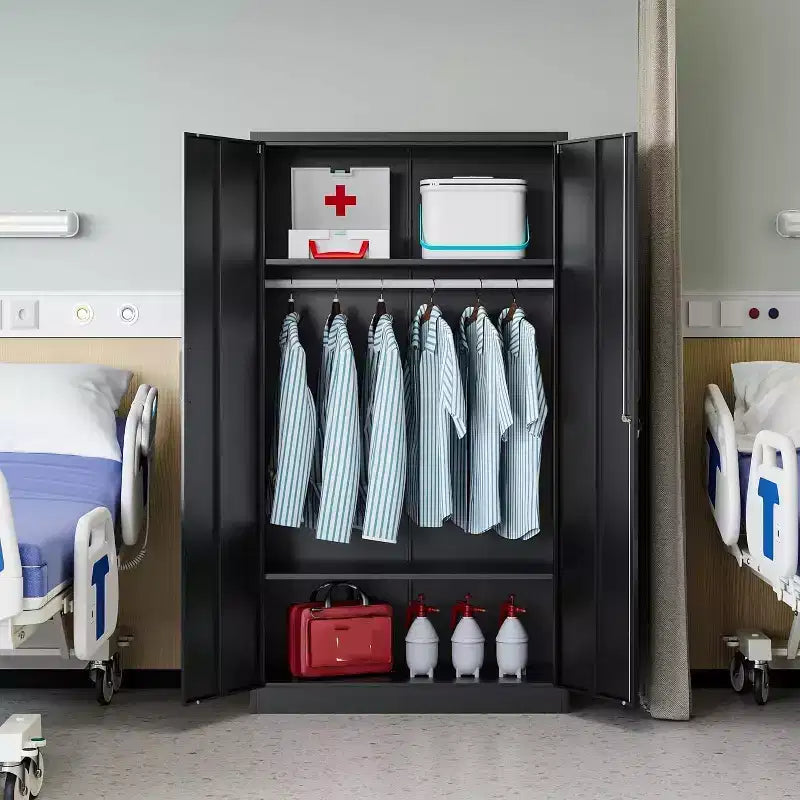 BALHAM TRADE-Heavy Duty Metal Wardrobe Cabinets with Lock Secure Storage for Home Gym School Office