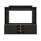 ModernLuxe 4-in-1 Farmhouse Entertainment Center Wall Unit, Fits TVs Up to 70, TV Stand Media Console w/ Adjustable Shelves & Drawers