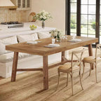 70.9-Inch Farmhouse Dining Table for 6-8, Large Rectangle Kitchen Table with Reinforced Legs, Natural