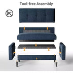 Dyonery 50 Loveseat Sofa, 2-Seater Love Seat for Office & Small Spaces, 24 Deep Seat, FSC Solid Wood Frame, Tool-Free Assembly