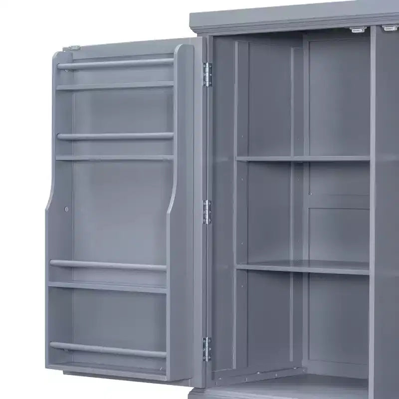 Whisen 73 Freestanding Wooden Kitchen Pantry Cabinet with Drawers and Adjustable Shelves for Storage and Organization in Dining Room or Kitchen
