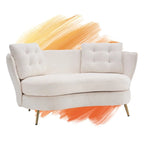 Upholstered Couch with Golden Metal Legs Club Loveseat Sofa for Living Reading Room ,Bedroom ,Apartment, Small Space Dorm
