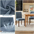 Parsons Button Tufted Dining Chairs Set of 6 / 4 - Upholstered Fabric Kitchen Chairs with Wood Legs & Padded Seats - Living Room Kitchen Furniture