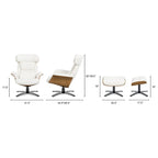 Jovan 31.5 Genuine Leather Recliner Lounge Chair with Ottoman