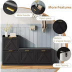 Shoe Storage Cabinet with Bench & 4 Flip Drawers - Narrow Entryway Organizer for 35-40 Pairs
