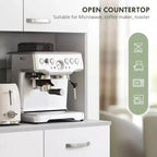 71 Kitchen Pantry Cabinet, Tall Storage Cabinet with Microwave Stand, Modern Kitchen Hutch,3 Adjustable Shelves for Living Room, Dining Room