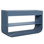 ModernLuxe Curved Console Table Entryway Table Sofa Side Table Display Stand Accent Table with 3 Soft-Close Drawers & 2 Open Shelves