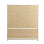 White Wood 61.42 in. Armoire with 2 Drawers, Hanging Rod and Shelves