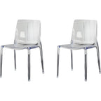 Amber Acrylic Armless Low Back Dining Chair