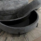 Modern Sofa Chair Round Accent Barrel Chair With 5 Pillows and Optional Ottoman