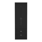 18.9  Modern Double-door Armoire with Two Bottom Drawers and Hanging Rod for Bedroom